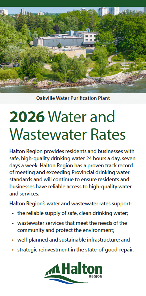 2026 Halton Region Water & Wastewater Rate Information