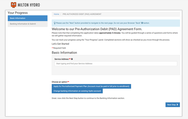 Image of the Pre-Authorized Debit Form